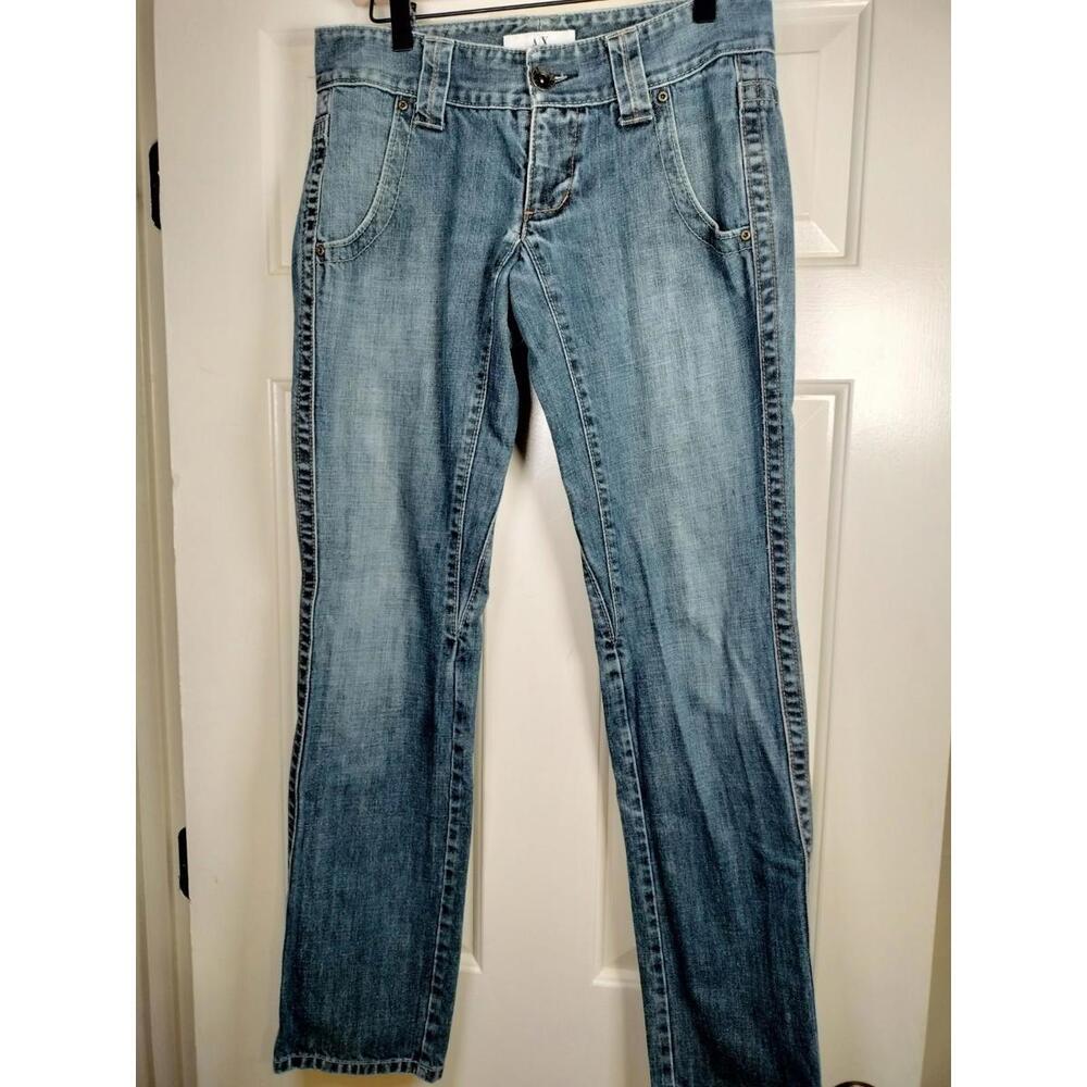 Vintage‎ Armani Exchange Jeans Women's Size 6 Medium Wash Straight Leg Y2K USA
